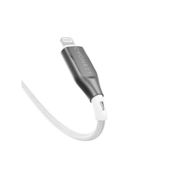 Lightning-kaapeli USB-C 30W Armoured Sarja Lataus ja Synkronointi 2m CYGNETT Valkoinen