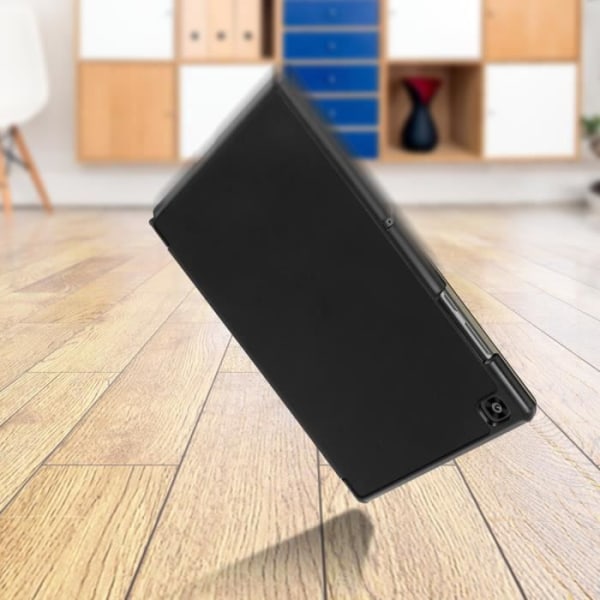 Hus - Samsung - Galaxy Tab A7 10.4 2020 - Fuld beskyttelse - Tyndt design - Øko-læder sort Svart
