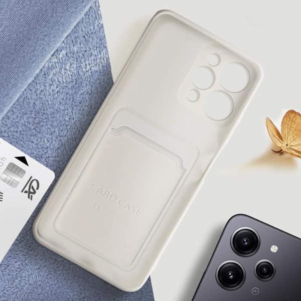 Fodral till Xiaomi Redmi 12 - AVIZAR - Mjuk korthållare - Vit Vit