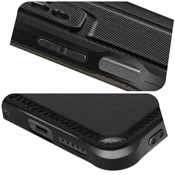 Fodral till Xiaomi Redmi Note 12S - AVIZAR - Razor Book - Svart - Korthållare - Förstärkta hörn Svart