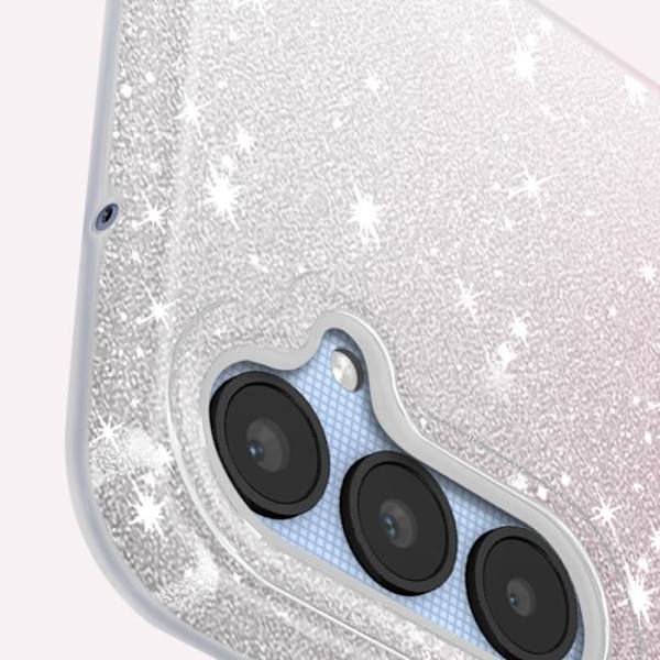 AVIZAR Samsung Galaxy A25 5G Fodral - Pink Shiny Glitter - Halvstyvt Rosa