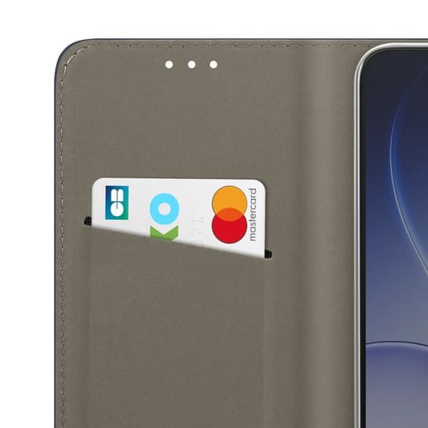 Foliofodral för Oppo Reno 15 med kortfack och videostöd i midnattsblå Blå