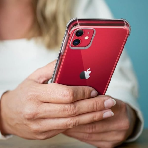 Skyddspaket - AVIZAR - iPhone 11 - Mjuk Skal - Härdat Glas Film 9H - 360° Skydd Klar vit