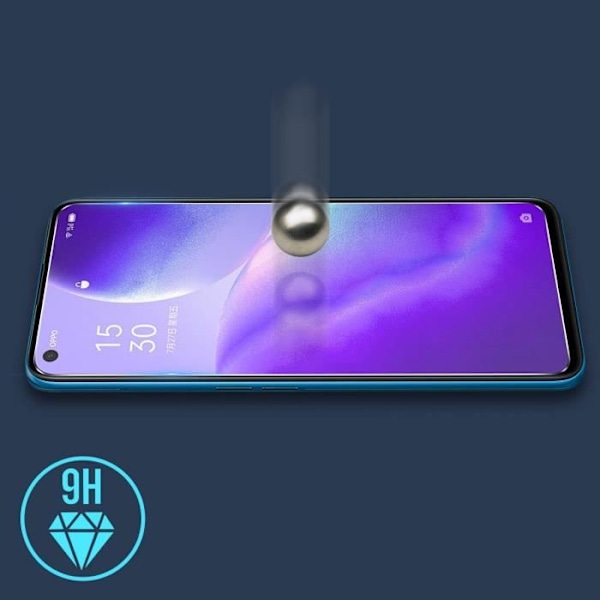 Näytönsuojakalvo - Oppo - Reno 5 5G - Karkaistu lasi 9H - Läpinäkyvä - Jälkivapaa Klar vit