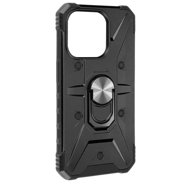 Coque Bague - AVIZAR - iPhone 15 Plus - Stødabsorberende - Bumper - Video støtte Svart