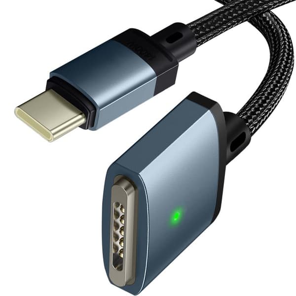 USB-C - MagSafe 3 - AVIZAR - 2m - 140W - Punosnylon - Musta ja Sininen