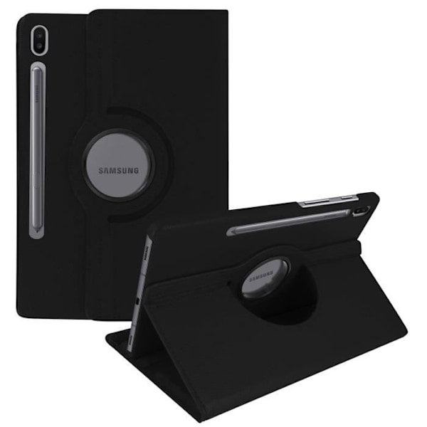 Tabletin kotelo - AVIZAR - Samsung Galaxy Tab S6 10.5 - Täysi suojaus - Kiertotuki 360° - Musta Svart