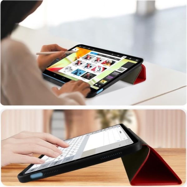 Skal för iPad 10.9 2022 Magnetic Flip Videoställ och tangentbord Röd