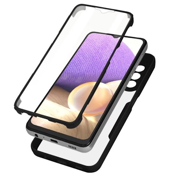 Helcase - AVIZAR - Samsung Galaxy A32 5G - Stødabsorberende - Plexiglas bagside - Sort kant Svart