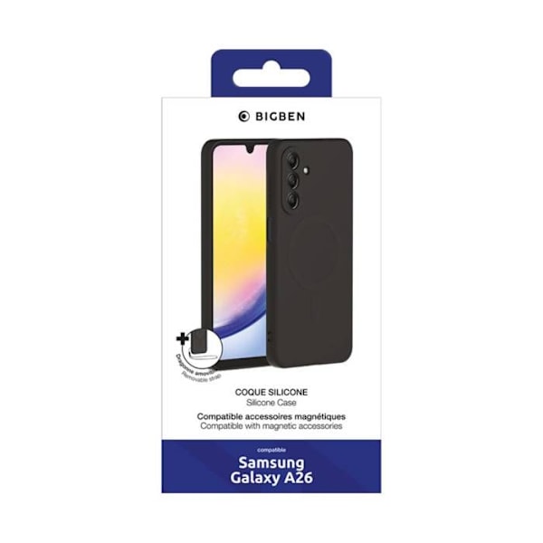 MagSafe-kuori Samsung Galaxy A26, liukastumaton ja iskunkestävä, BigBen Connected, musta Svart