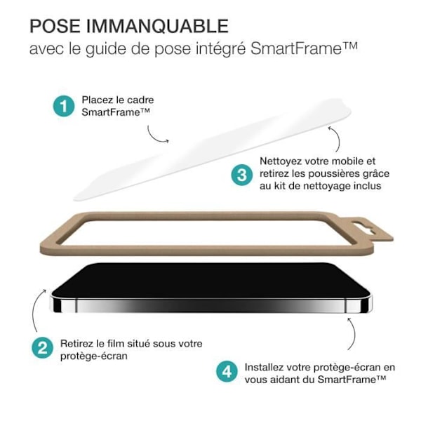 Näytönsuoja Galaxy S24 Ultralle 2.5D karkaistu lasi SmartFrame BigBen Connected Transparent -kehyksellä Transparent