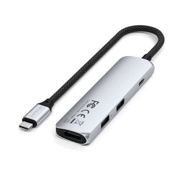 Hub USB-C Multiport - Satechi - Silver - 4K HDMI - 10Gbps - Power Delivery 100W