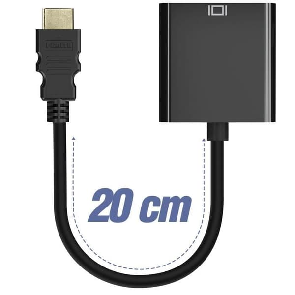 HDMI till VGA Videoadapter - AVIZAR - 1080p - Svart - Kompakt - Portabel