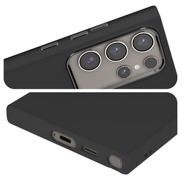 Metallisk hårdt etui til Samsung Galaxy S24 Ultra - AVIZAR - Beskyttelse mod ridser og stød Svart