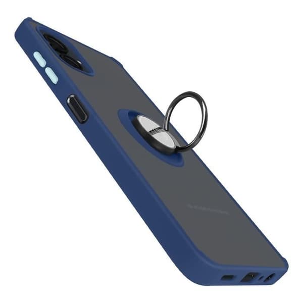 Coque til Samsung Galaxy A06 - Metallisk Ring - Stødabsorberende - Videostøtte - Mørkeblå Blå