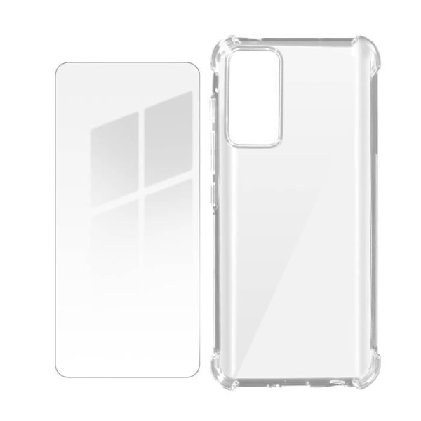 Kotelo ja karkaistu lasi - AVIZAR - Xiaomi 12 Lite - 360° Suojaus - Vahvistettu silikoni - Läpinäkyvä Vit