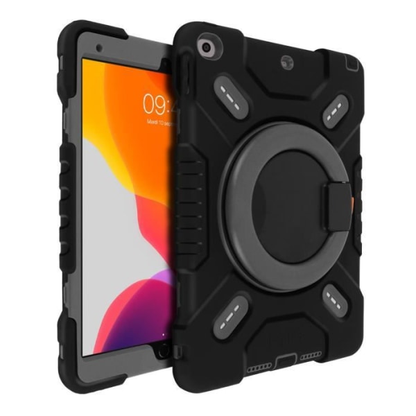 Coque iPad 2019 10.2 - Stødabsorberende - Sort - Silikone - Polycarbonat - Stativ støtte Svart
