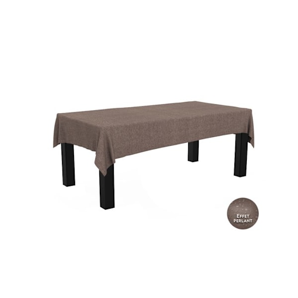Rektangulär duk - 1001jouets.fr - Lino - 260x170cm - Färg taupe - Vattenavvisande polyester Mol