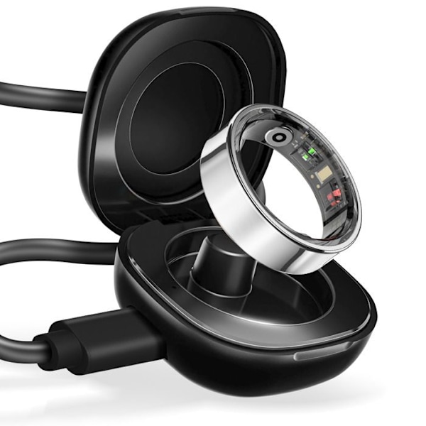 Bluetooth-forbundet ring Sundhedsovervågning Multisport Vandtæt Størrelse 12 Sølv