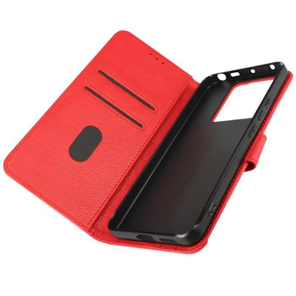 Etui til Xiaomi Redmi Note 13 Pro 5G tegnebog og videoholder Rød