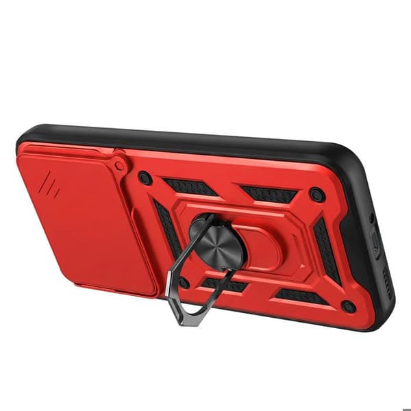 Coque Ring til Redmi Note 15 Pro Plus 5G med Skydelåg til Kamera Mayaxess Rød Röd