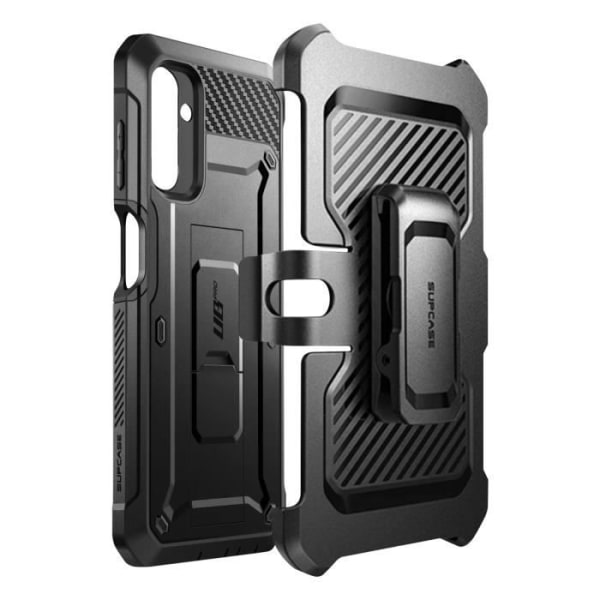 Musta kotelo Samsung A14 5G:lle Iskunkestävä Kickstand tukivyöpidike, Supcase Svart