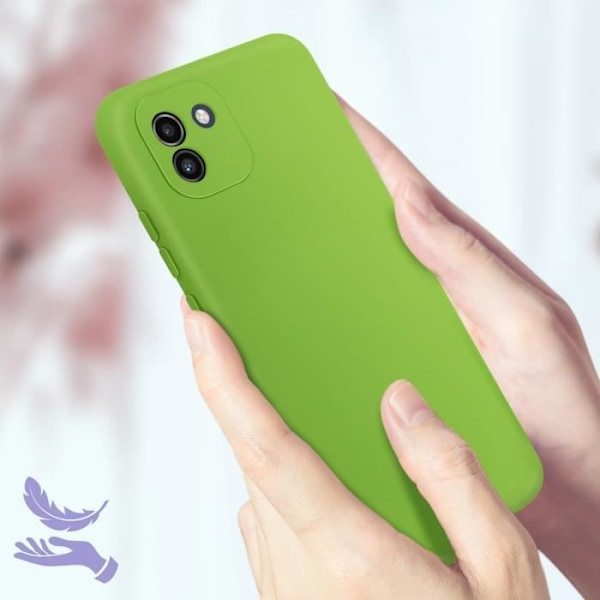 AVIZAR Skyddsfodral för Samsung Galaxy A03 - Halvstyv silikon - Soft-touch finish - Grön Grön