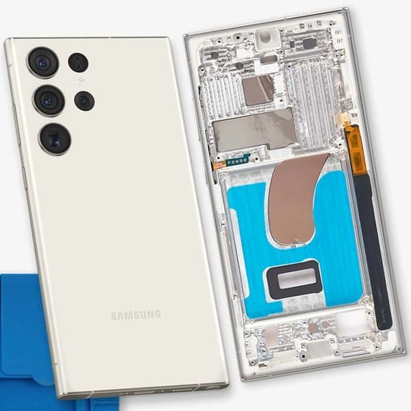 Erstatningscentralchassis til Samsung Galaxy S23 Ultra Beige beige