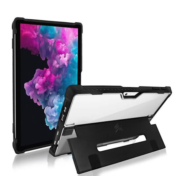Coque - AVIZAR - Surface Pro 4/5/6 - Stöttålig - Transparent Svart Vit - Polykarbonat Transparent Noir Blanc