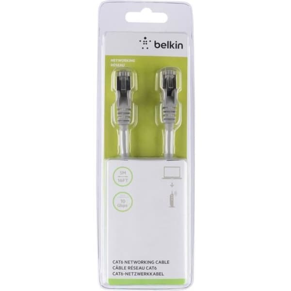 BELKIN Saumaton kaapeli RJ45 - Cat6 - STP - 5 m - Harmaa
