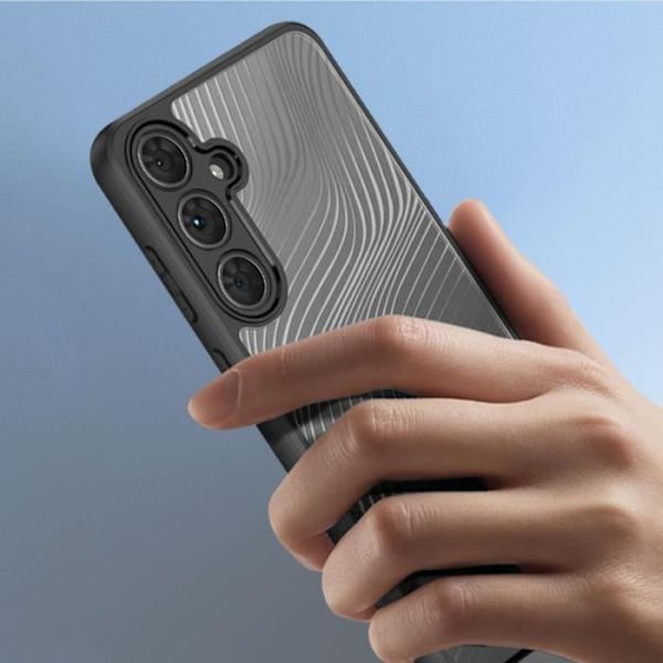 Suojakuori Samsung Galaxy S23 FE:lle - DUX DUCIS - Aimo - Iskunkestävä - Nestekuvio - Musta Transparent