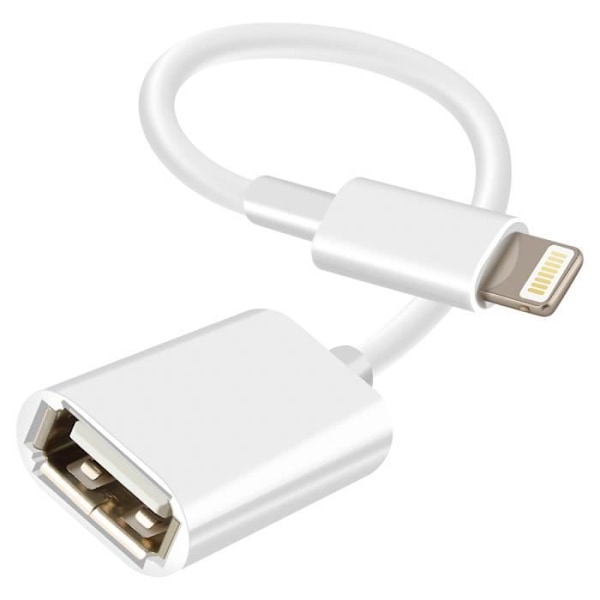 OTG USB til Lightning Adapter Kompakt bærbar 10cm Hvid