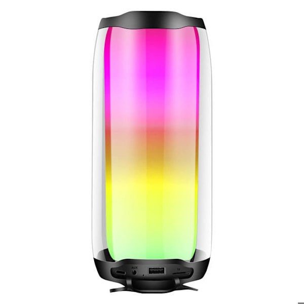 Bluetooth-højttaler LED RGB flerfarvet Vandtæt IPX6 Kraftfuld lyd 8W LinQ Sort Svart