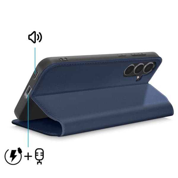 Plånboksfodral för Samsung Galaxy S25 FE Magnetiskt med Videostöd Mörkblå Blå