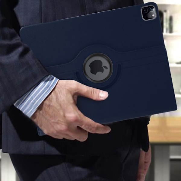 Etui - AVIZAR - iPad Pro 12.9 2020 - Helt dæksel - 360° drejelig støtte - Blå Blå