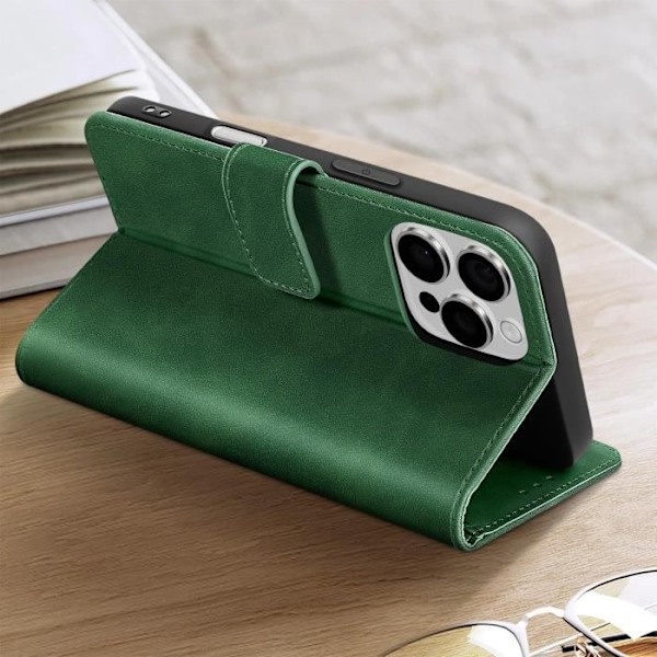 Cover til iPhone 16 Pro Max Wallet Flip Video Support Grøn