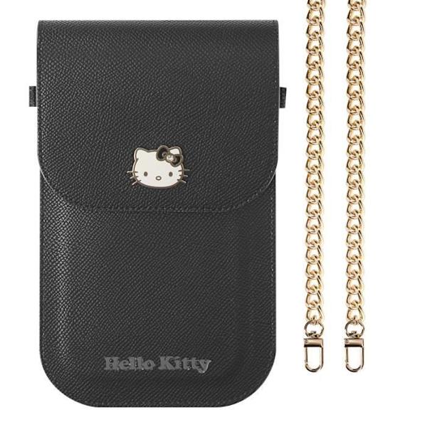 Etui Chaussette - Hello Kitty - Svart - Syntetisk läder - Kompatibel med smartphone 14 cm - Magnetisk Svart