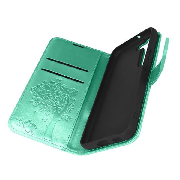Samsung Galaxy S22 lompakkokotelo Mandala Tree Forcell Green - Täysi suoja ja telinetoiminto Grön