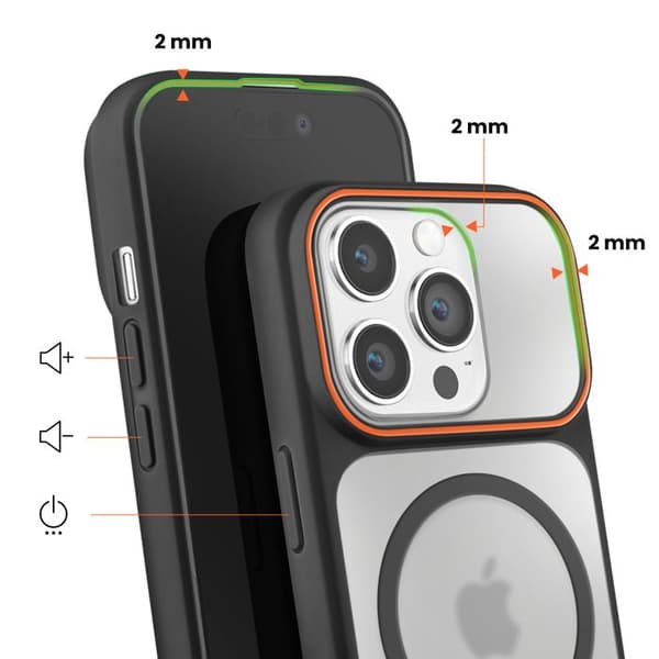 iPhone 14 Pro Cover Bi-Material Design MagSafe Kompatibel Sort Svart