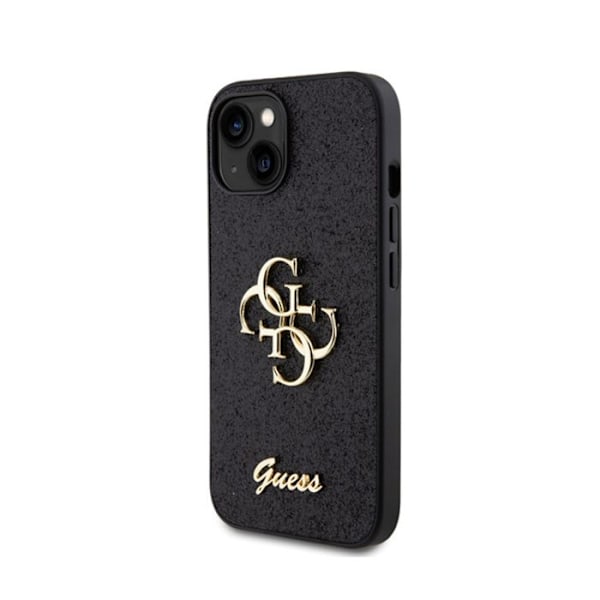 Telefoncover - Guess - Glitter Script Big 4G - Sort - Stødbeskyttelse - Hårdfør sort