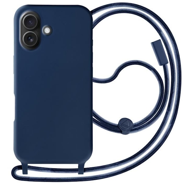 Coque Cordon Semi Rigide Soft touch för iPhone 16 Plus Blå Blå