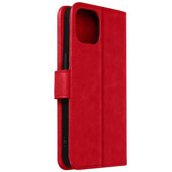 Skal - Apple - iPhone 13 Pro - Rött Foliofodral - Videostöd - Korthållare Röd