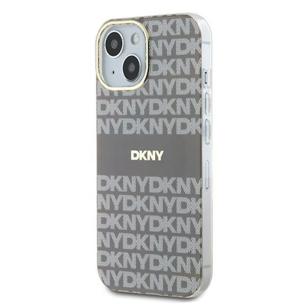 IPhone 15-fodral - DKNY IML DKNY IML Mono & Stripe MagSafe (DKHMP15SHRHSEE) - Beige