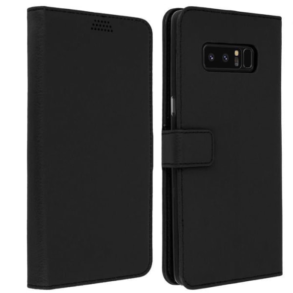 Galaxy Note 8 Case Cover Flip Wallet Folio Musta - Jalustatoiminto