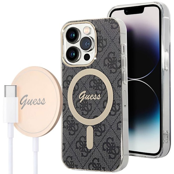 Coque iPhone 14 Pro och MagSafe-laddare - Guess - Svart