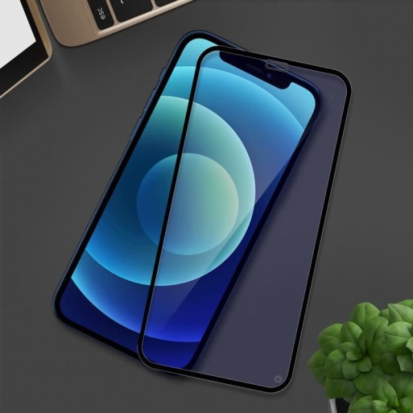 Suojakalvo - FORCE GLASS - iPhone 12 Mini - Orgaaninen lasi - Iskunkestävä - Tahrankestävä Svart