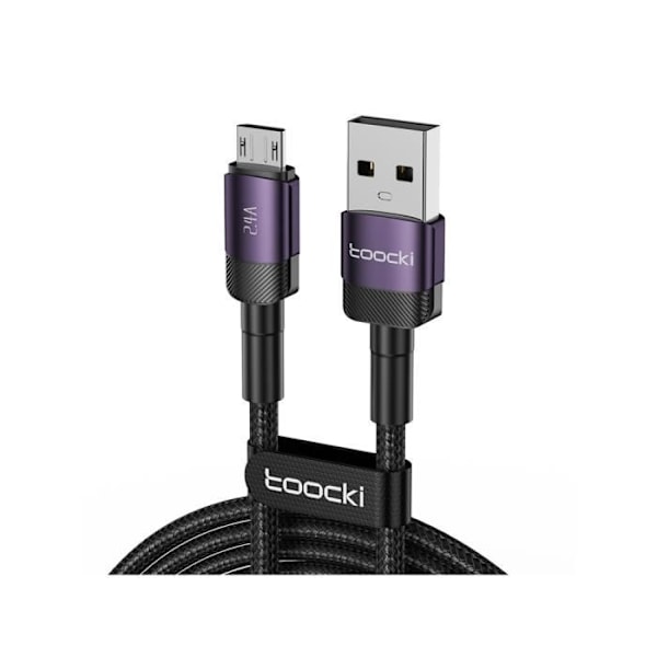 Mikro-USB til USB-A-kabel opladning og synkronisering 480 Mbps 1m med Eko Purple LED-indikator Svart