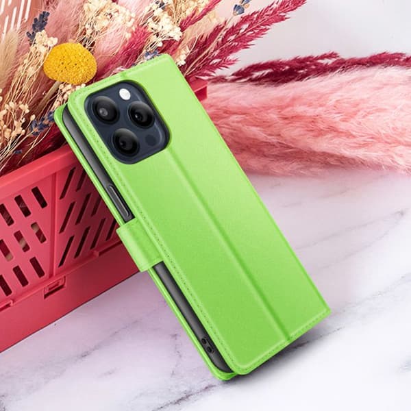 Plånboksetui - ZANAÉ - iPhone 15 Pro Max - Grön - Antiglid - Videostöd Grön