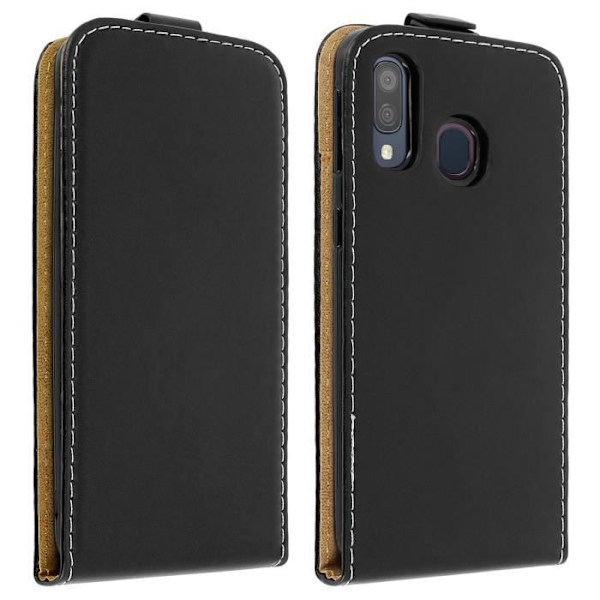 Etui för Samsung Galaxy A40 - AVIZAR - Vertikalt lock - Svart - Hård skal - Slät yta Svart