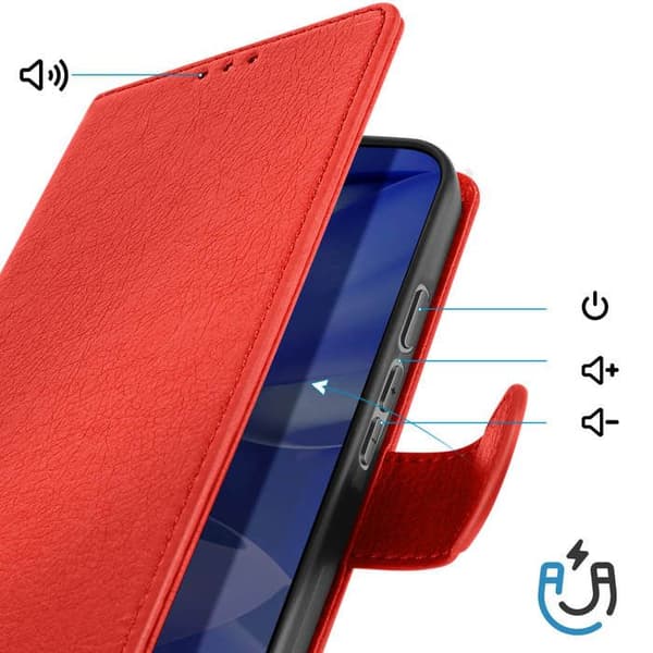 Pungetui til Google Pixel 9a Chesterfield Prægning Standfunktion Rød Röd